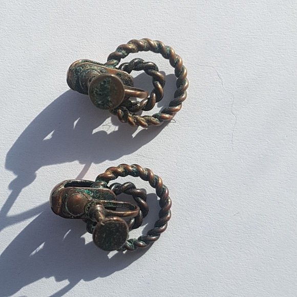 Vintage/Antique Screw-on Copper Earrings - Picture 7 of 10